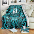 Custom Basketball New Zealand Blanket Teal Maori Ta Moko Indigenous - Aussie Hoodie