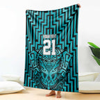 Custom Basketball New Zealand Blanket Teal Maori Ta Moko Indigenous - Aussie Hoodie
