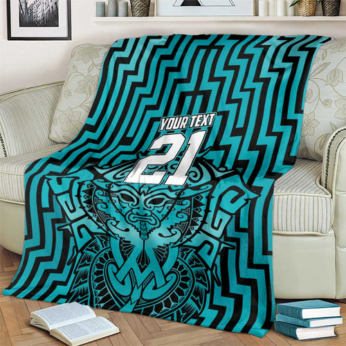 Custom Basketball New Zealand Blanket Teal Maori Ta Moko Indigenous - Aussie Hoodie