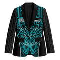 Custom Basketball New Zealand Blazer Teal Maori Ta Moko Indigenous - Aussie Hoodie