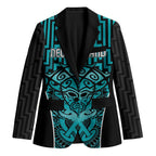Custom Basketball New Zealand Blazer Teal Maori Ta Moko Indigenous - Aussie Hoodie