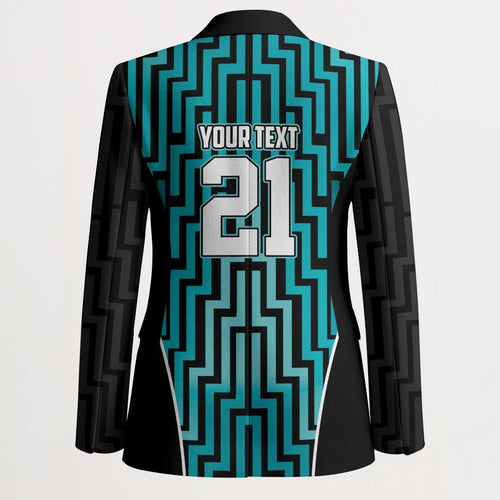 Custom Basketball New Zealand Blazer Teal Maori Ta Moko Indigenous - Aussie Hoodie