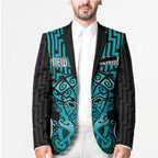 Custom Basketball New Zealand Blazer Teal Maori Ta Moko Indigenous - Aussie Hoodie