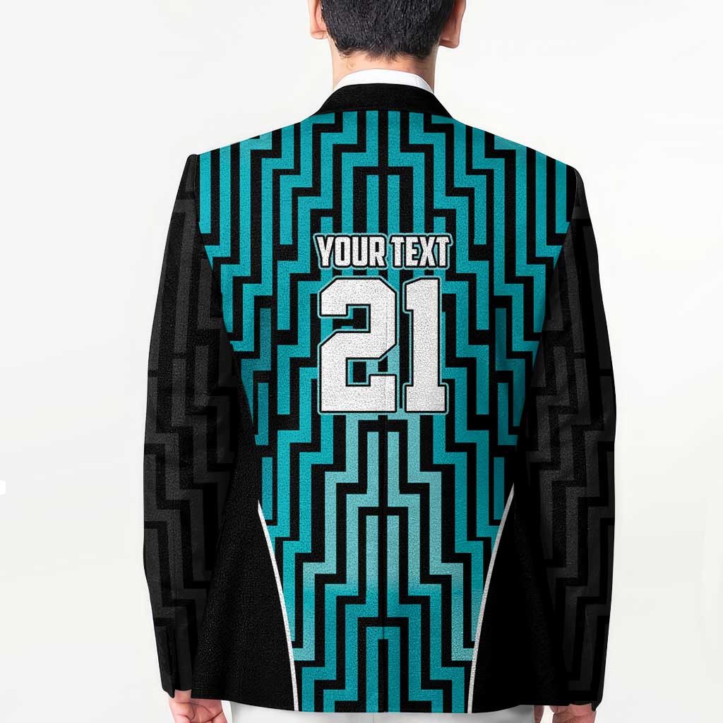 Custom Basketball New Zealand Blazer Teal Maori Ta Moko Indigenous - Aussie Hoodie