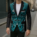 Custom Basketball New Zealand Blazer Teal Maori Ta Moko Indigenous - Aussie Hoodie