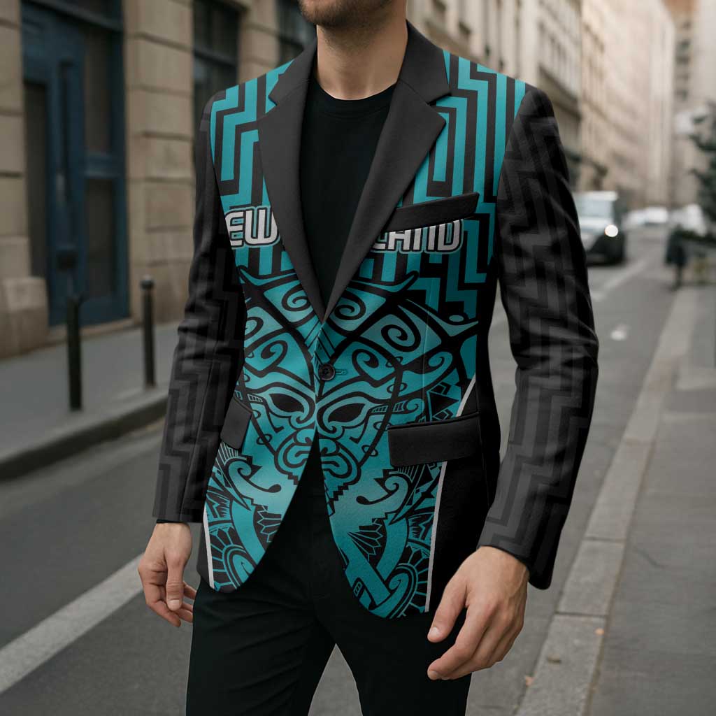 Custom Basketball New Zealand Blazer Teal Maori Ta Moko Indigenous - Aussie Hoodie