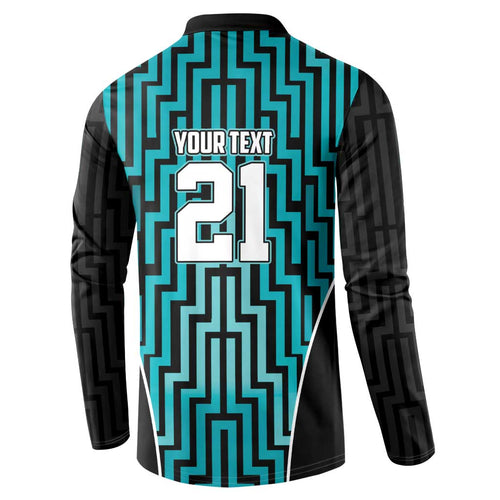 Custom Basketball New Zealand Button Sweatshirt Teal Maori Ta Moko Indigenous - Aussie Hoodie