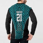 Custom Basketball New Zealand Button Sweatshirt Teal Maori Ta Moko Indigenous - Aussie Hoodie