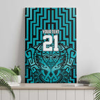 Custom Basketball New Zealand Canvas Wall Art Teal Maori Ta Moko Indigenous - Aussie Hoodie