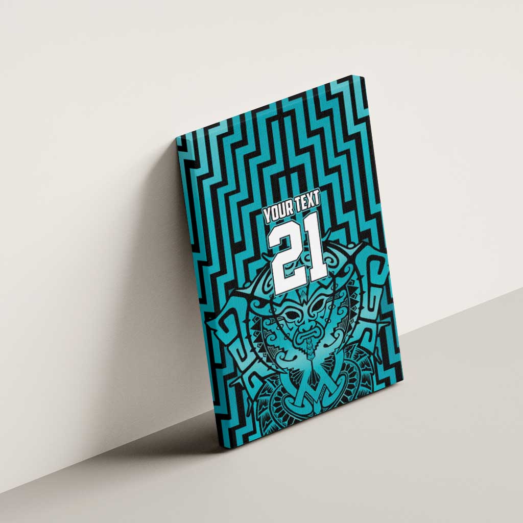 Custom Basketball New Zealand Canvas Wall Art Teal Maori Ta Moko Indigenous - Aussie Hoodie