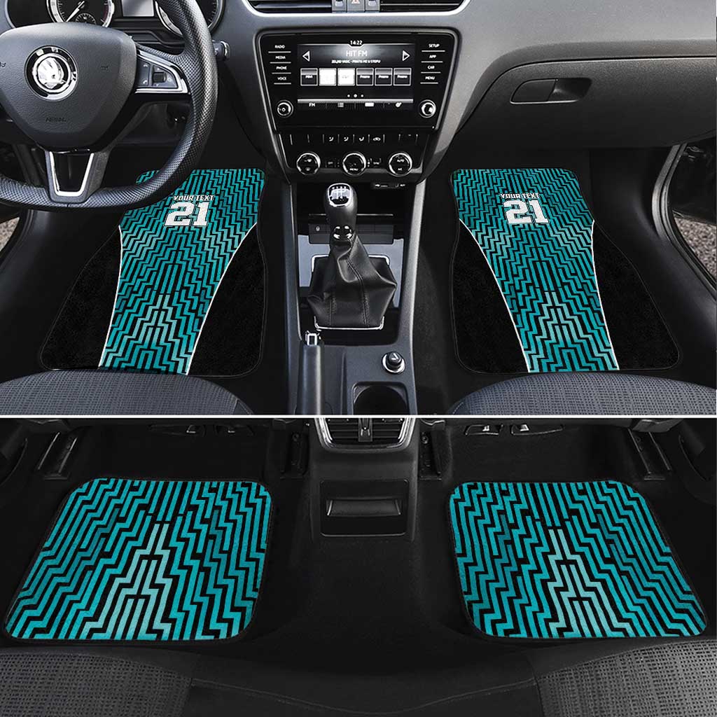 Custom Basketball New Zealand Car Mats Teal Maori Ta Moko Indigenous - Aussie Hoodie