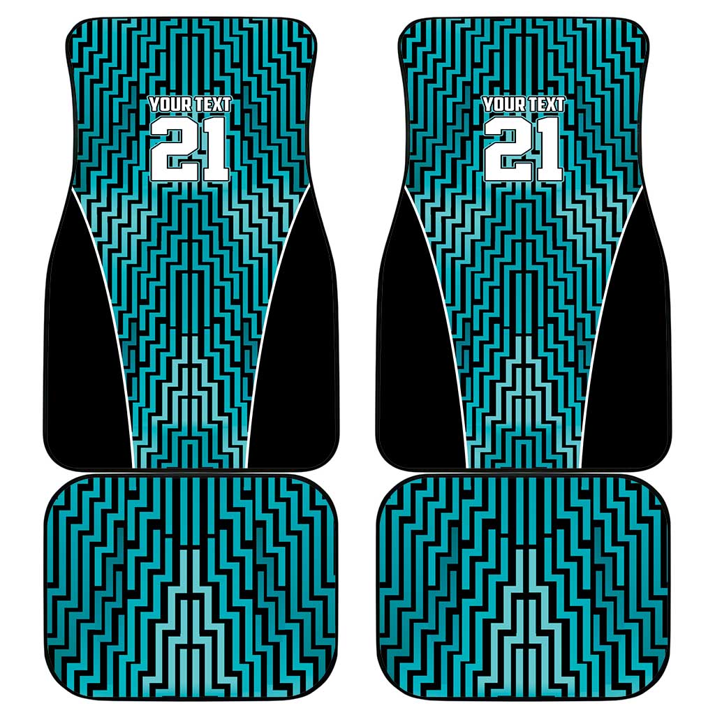 Custom Basketball New Zealand Car Mats Teal Maori Ta Moko Indigenous - Aussie Hoodie