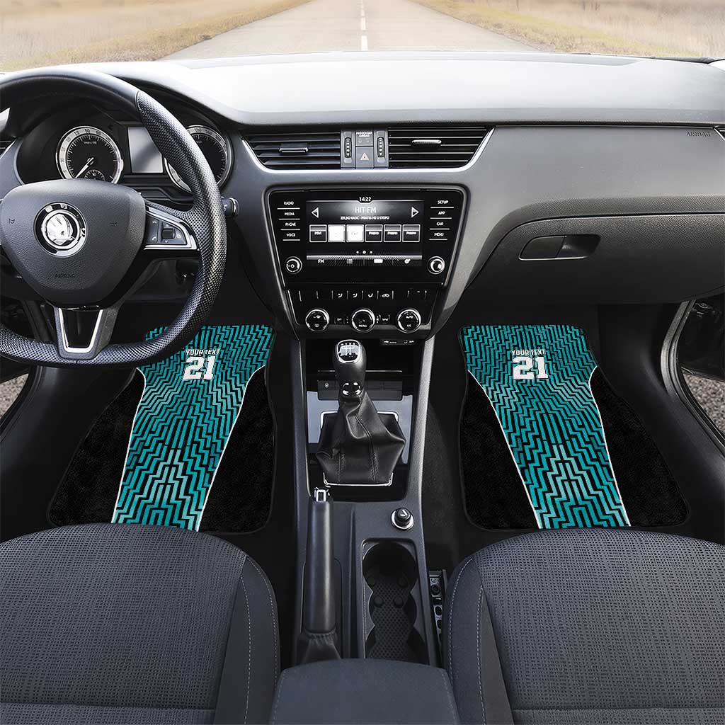 Custom Basketball New Zealand Car Mats Teal Maori Ta Moko Indigenous - Aussie Hoodie