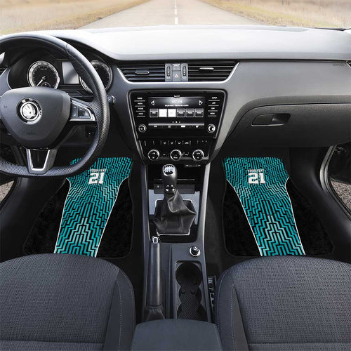 Custom Basketball New Zealand Car Mats Teal Maori Ta Moko Indigenous - Aussie Hoodie