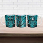 Custom Basketball New Zealand Ceramic Mug Teal Maori Ta Moko Indigenous - Aussie Hoodie