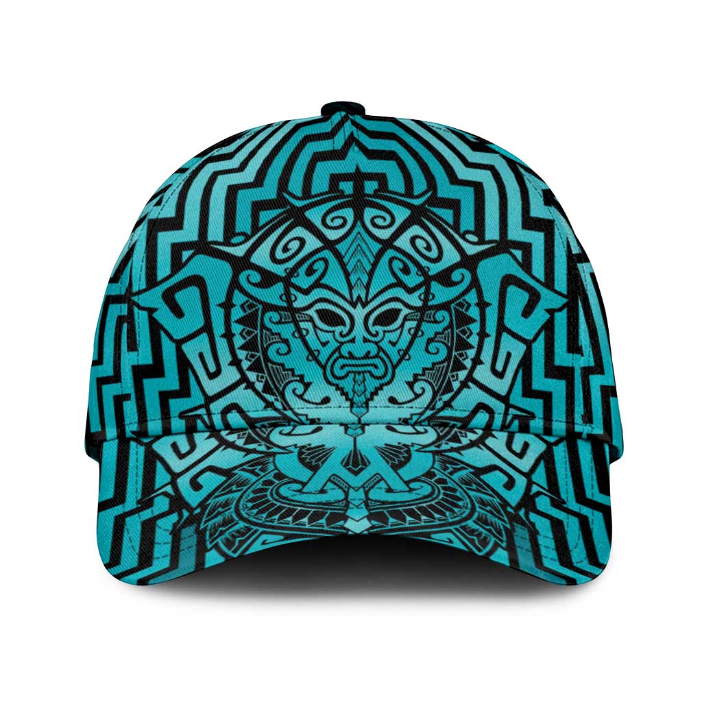 Basketball New Zealand Classic Cap Teal Maori Ta Moko Indigenous - Aussie Hoodie