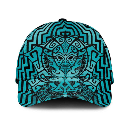 Basketball New Zealand Classic Cap Teal Maori Ta Moko Indigenous - Aussie Hoodie