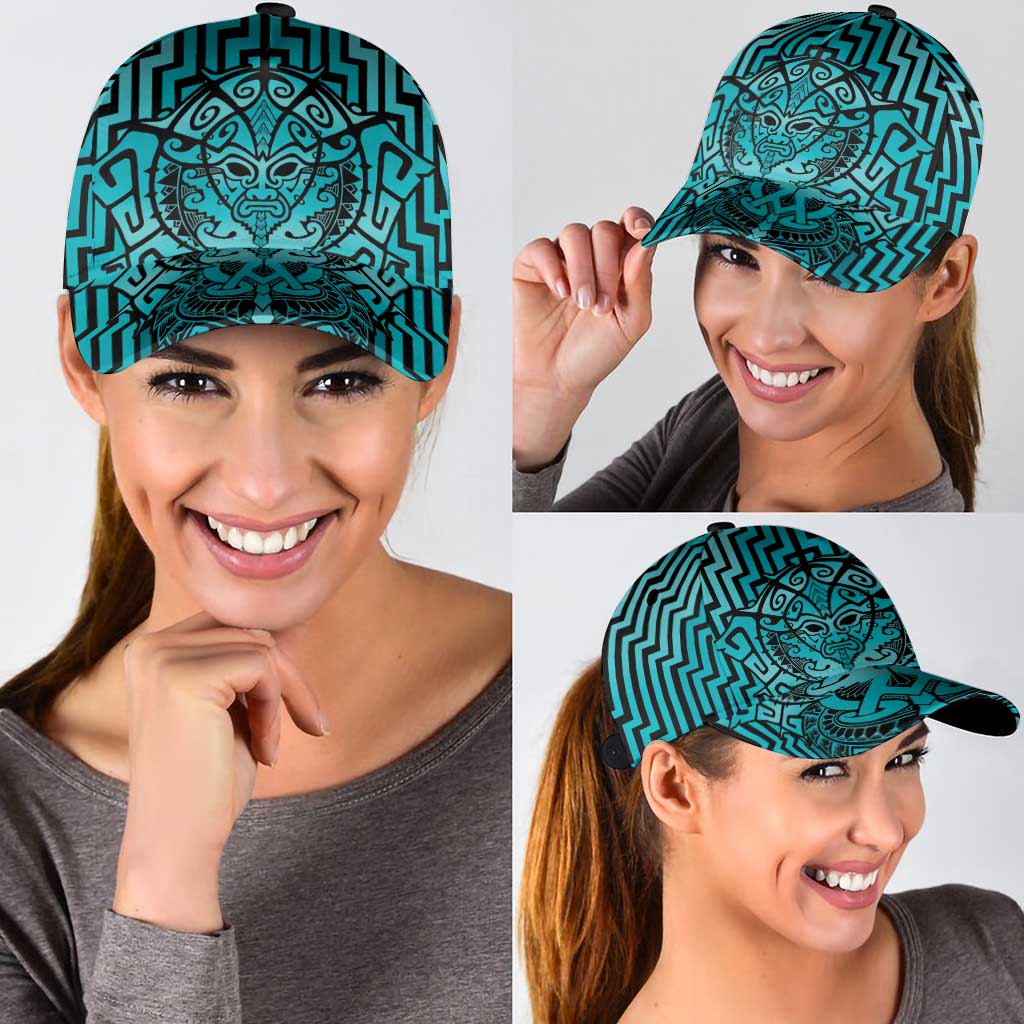 Basketball New Zealand Classic Cap Teal Maori Ta Moko Indigenous - Aussie Hoodie