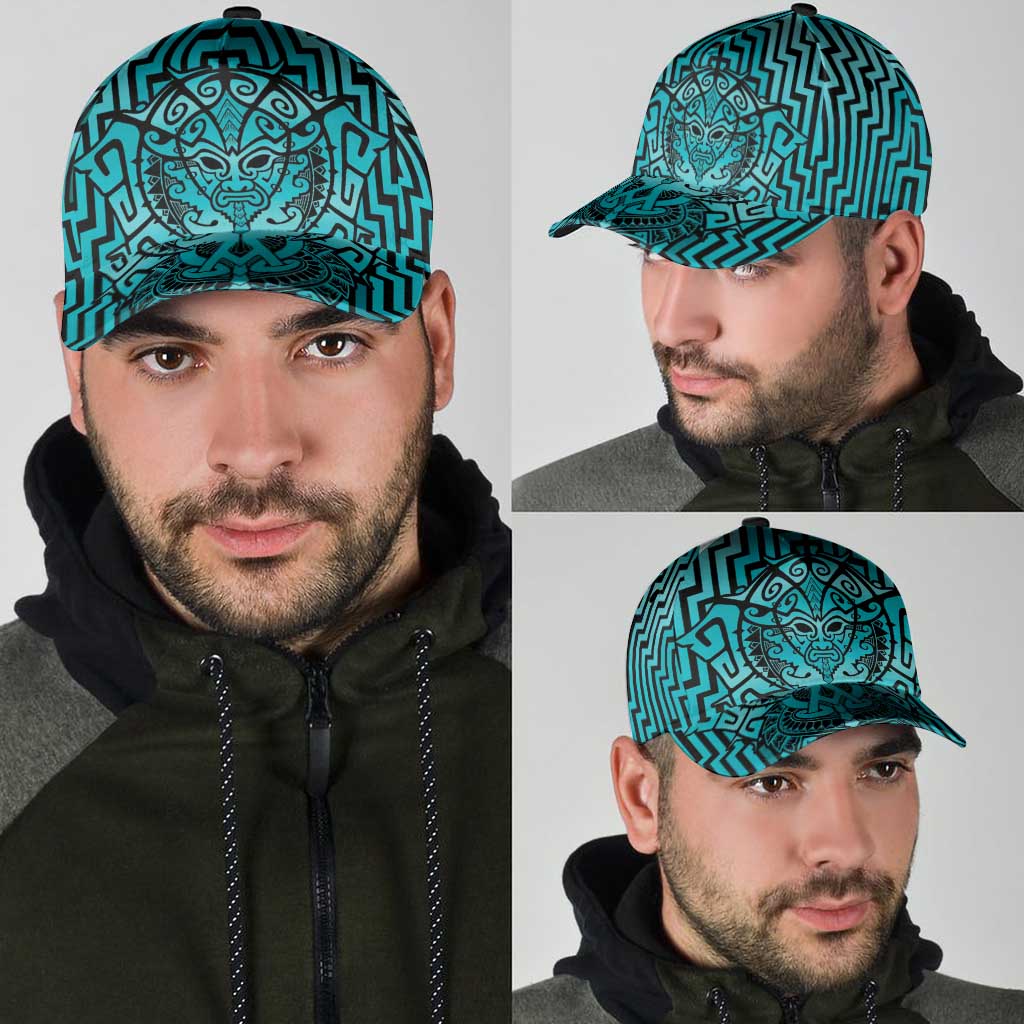 Basketball New Zealand Classic Cap Teal Maori Ta Moko Indigenous - Aussie Hoodie