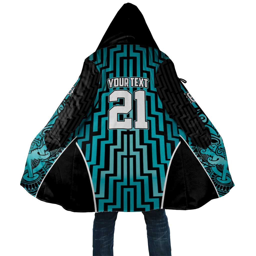 Custom Basketball New Zealand Cloak Teal Maori Ta Moko Indigenous - Aussie Hoodie