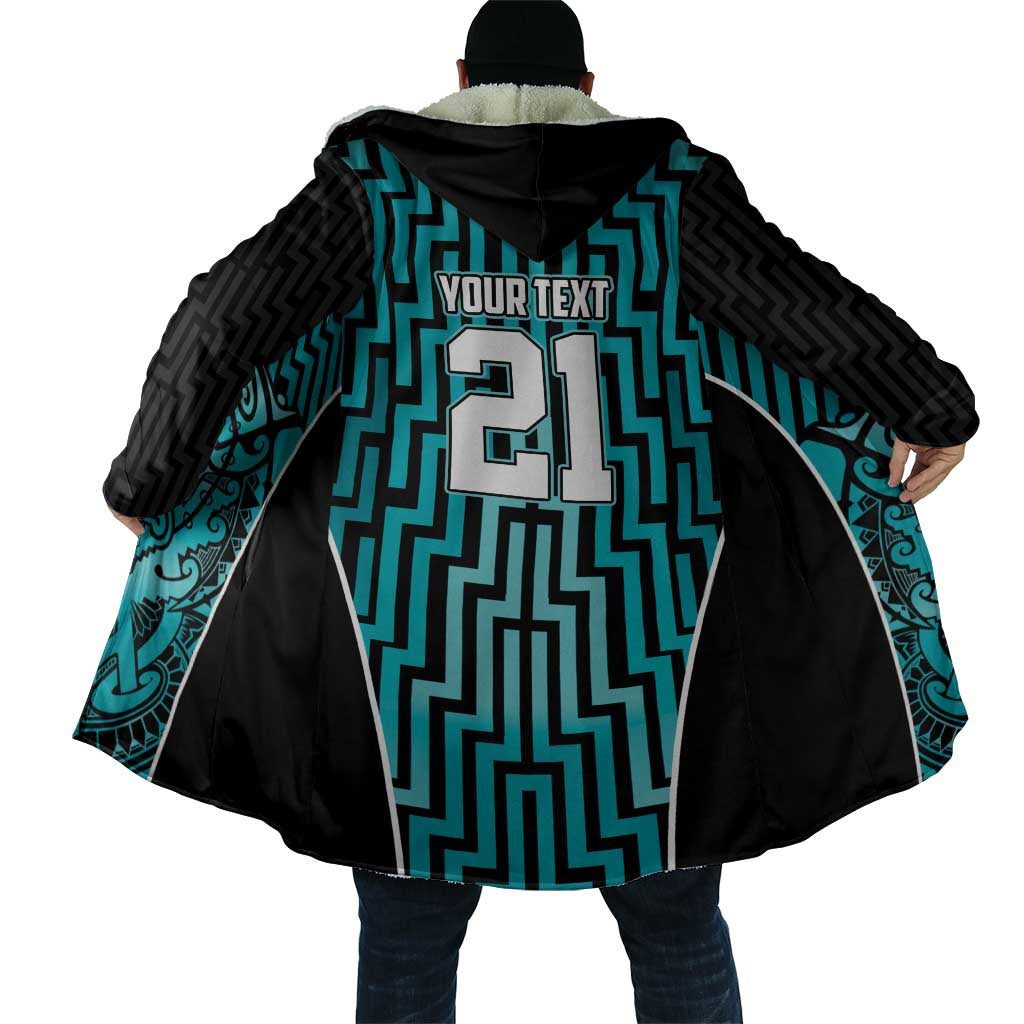 Custom Basketball New Zealand Cloak Teal Maori Ta Moko Indigenous - Aussie Hoodie
