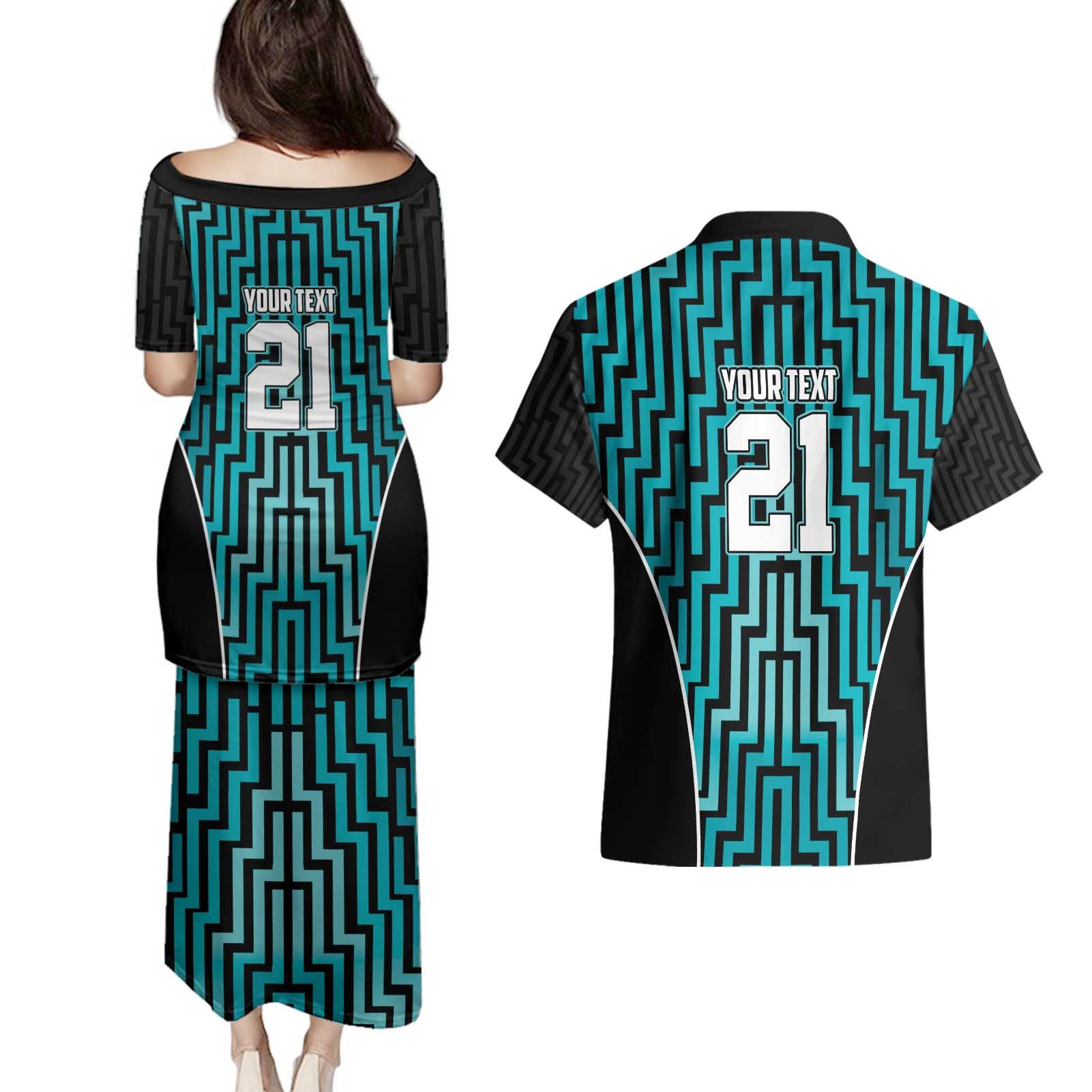 Custom Basketball New Zealand Couples Matching Puletasi and Hawaiian Shirt Teal Maori Ta Moko Indigenous - Aussie Hoodie
