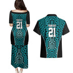 Custom Basketball New Zealand Couples Matching Puletasi and Hawaiian Shirt Teal Maori Ta Moko Indigenous - Aussie Hoodie