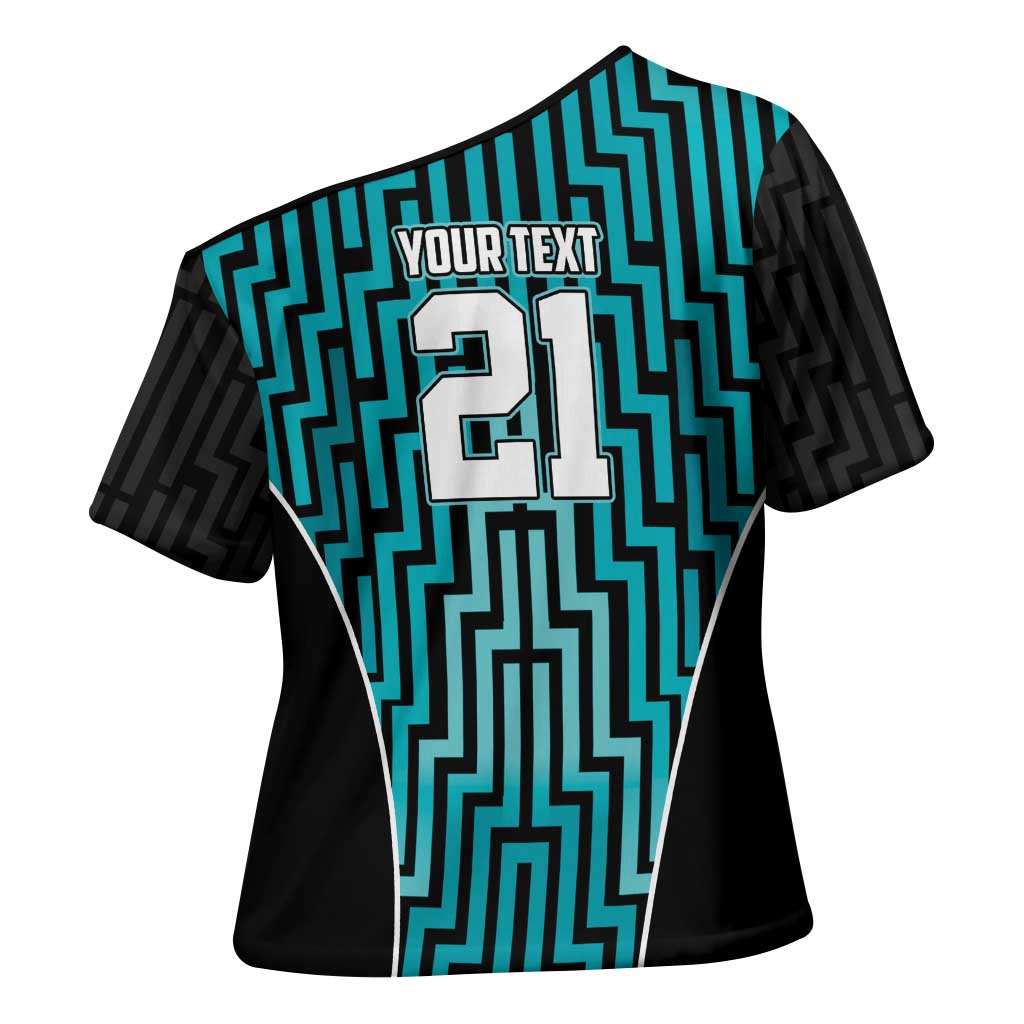 Custom Basketball New Zealand Cross Shoulder Shirt Teal Maori Ta Moko Indigenous - Aussie Hoodie