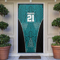 Custom Basketball New Zealand Door Cover Teal Maori Ta Moko Indigenous - Aussie Hoodie