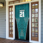 Custom Basketball New Zealand Door Cover Teal Maori Ta Moko Indigenous - Aussie Hoodie