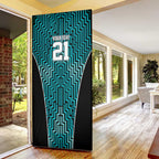 Custom Basketball New Zealand Door Cover Teal Maori Ta Moko Indigenous - Aussie Hoodie