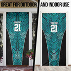 Custom Basketball New Zealand Door Cover Teal Maori Ta Moko Indigenous - Aussie Hoodie