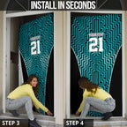 Custom Basketball New Zealand Door Cover Teal Maori Ta Moko Indigenous - Aussie Hoodie
