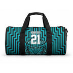 Custom Basketball New Zealand Duffle Bag Teal Maori Ta Moko Indigenous