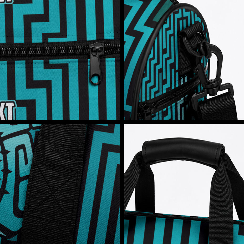Custom Basketball New Zealand Duffle Bag Teal Maori Ta Moko Indigenous