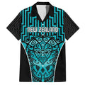 Custom Basketball New Zealand Family Matching Long Sleeve Bodycon Dress and Hawaiian Shirt Teal Maori Ta Moko Indigenous - Aussie Hoodie