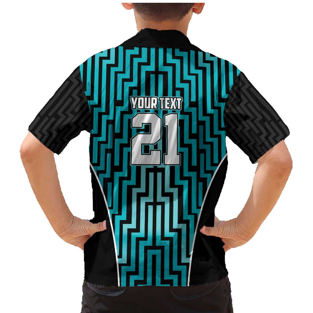 Custom Basketball New Zealand Family Matching Mermaid Dress and Hawaiian Shirt Teal Maori Ta Moko Indigenous - Aussie Hoodie