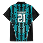 Custom Basketball New Zealand Family Matching Off The Shoulder Long Sleeve Dress and Hawaiian Shirt Teal Maori Ta Moko Indigenous - Aussie Hoodie