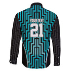 Custom Basketball New Zealand Family Matching Off The Shoulder Long Sleeve Dress and Hawaiian Shirt Teal Maori Ta Moko Indigenous - Aussie Hoodie