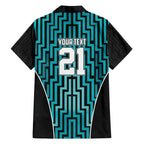 Custom Basketball New Zealand Family Matching Off Shoulder Maxi Dress and Hawaiian Shirt Teal Maori Ta Moko Indigenous - Aussie Hoodie