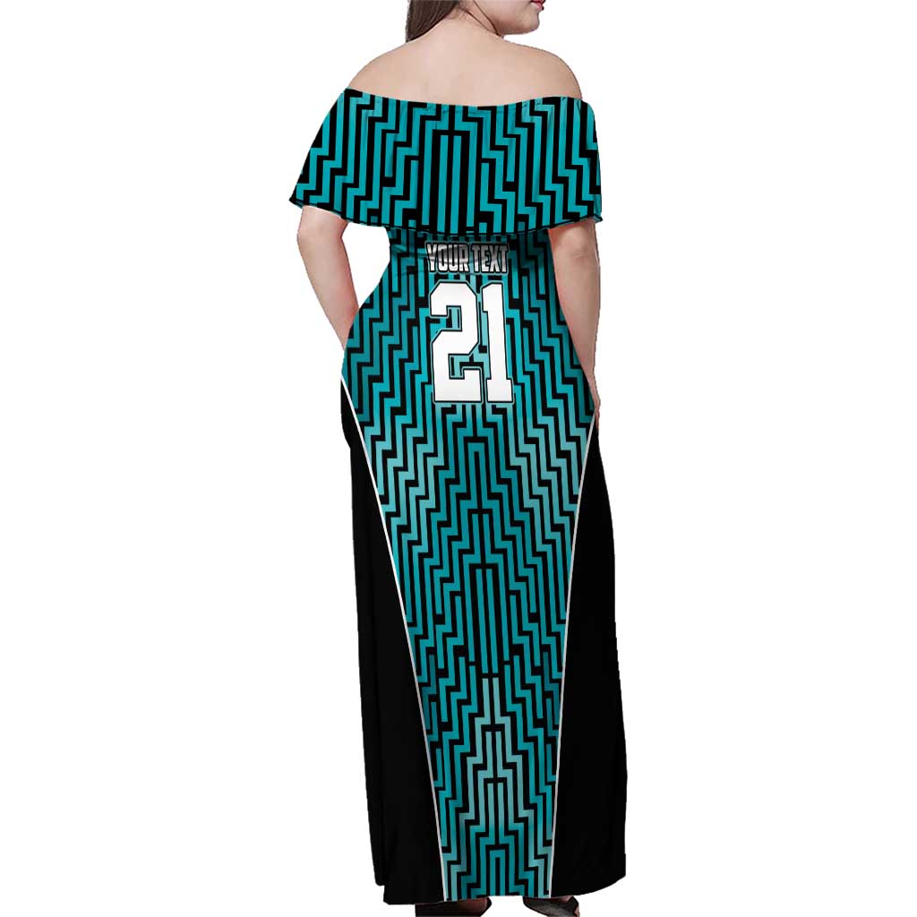 Custom Basketball New Zealand Family Matching Off Shoulder Maxi Dress and Hawaiian Shirt Teal Maori Ta Moko Indigenous - Aussie Hoodie