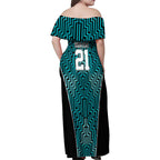 Custom Basketball New Zealand Family Matching Off Shoulder Maxi Dress and Hawaiian Shirt Teal Maori Ta Moko Indigenous - Aussie Hoodie