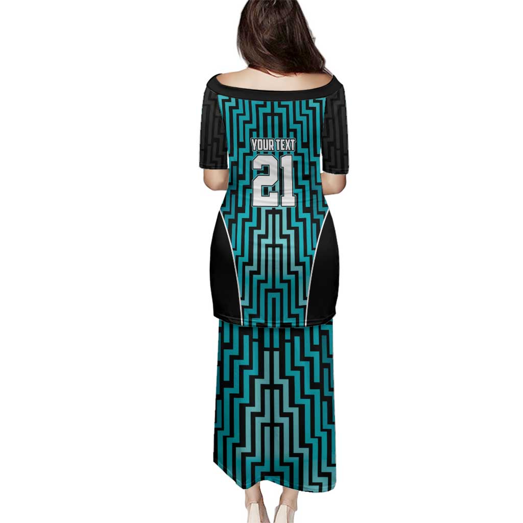 Custom Basketball New Zealand Family Matching Puletasi and Hawaiian Shirt Teal Maori Ta Moko Indigenous - Aussie Hoodie