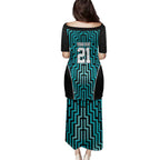 Custom Basketball New Zealand Family Matching Puletasi and Hawaiian Shirt Teal Maori Ta Moko Indigenous - Aussie Hoodie