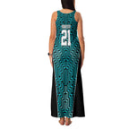 Custom Basketball New Zealand Family Matching Tank Maxi Dress and Hawaiian Shirt Teal Maori Ta Moko Indigenous - Aussie Hoodie
