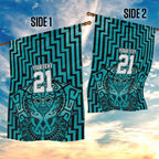 Custom Basketball New Zealand Garden Flag Teal Maori Ta Moko Indigenous - Aussie Hoodie