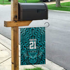 Custom Basketball New Zealand Garden Flag Teal Maori Ta Moko Indigenous - Aussie Hoodie