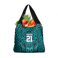 Custom Basketball New Zealand Grocery Bag Teal Maori Ta Moko Indigenous - Aussie Hoodie