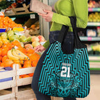 Custom Basketball New Zealand Grocery Bag Teal Maori Ta Moko Indigenous - Aussie Hoodie