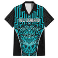 Custom Basketball New Zealand Hawaiian Shirt Teal Maori Ta Moko Indigenous - Aussie Hoodie